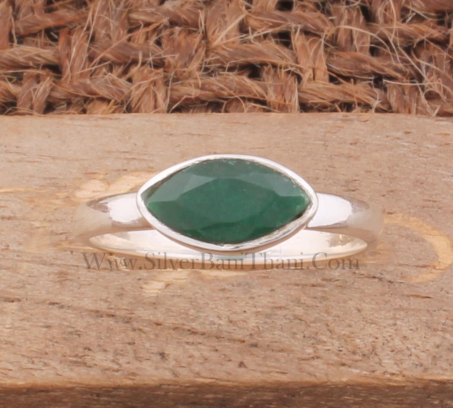 Green Jade Marquise Shape Gemstone Silver Ring | 925 Sterling Solid Boho Silver Ring | Handmade Jewelry | Ring For Her Wedding Anniversary
