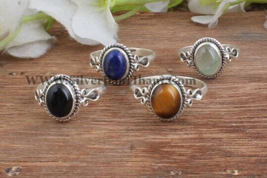 Four Stone Silver Ring, Polished Gemstone Ring, Gem Ring, Natural Stone Ring, 925 Sterling Silver Ring, Wonderful Gift Ring For Women's,2022