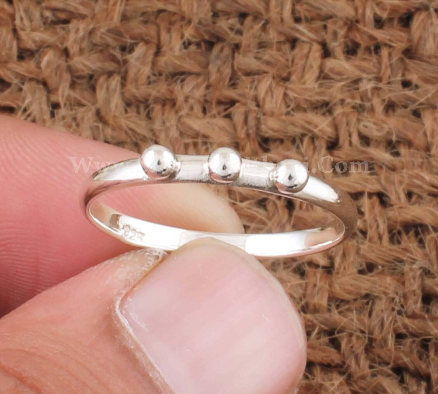 Three Dots Silver Solid Ring | Solid 925 Sterling Silver Band Ring | Women Wedding Jewelry Ring / Silver Band Ring Present For Women Gift