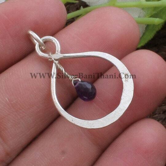 Amethyst Pendant-Designer Pendant 925 Sterling Solid Silver Pendant-Small Amethyst Cut Semi Precious Stone Pendant Wedding Gift Item Pendant