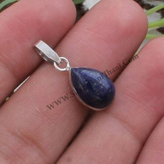Lapis Pendant-Pear Cabochon Pendant 925 Sterling Solid Silver Pendant- Lapis Top Quality Semi Precious Stone Pendant Gift For Her2022