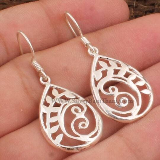 Teardrop Earring-Handmade Earring 925 Sterling Solid Silver Earring-Silver Plain Earring-Pan Designer Earring-Wedding Earring- Gift For Her