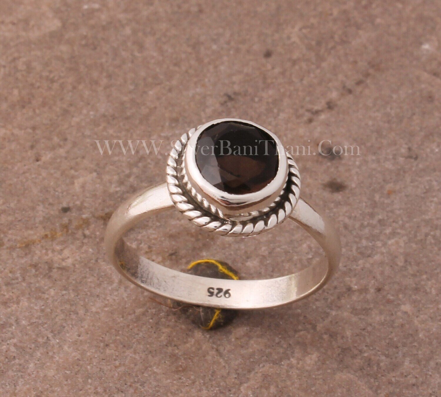 Smoky Quartz Round Shape Gemstone Ring | 925 Sterling Silver Stone Ring | Designer Handmade Wedding Jewelry Women Gift#Mother's Day