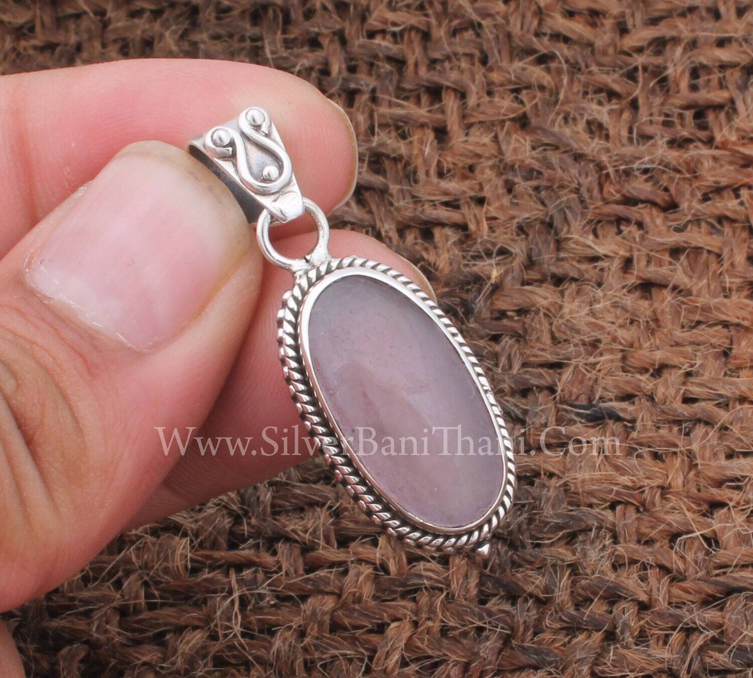 Lavender Jade Gemstone Silver Necklace Pendant 925 Sterling Silver Oval Pendant Gemstone Pendant Silver Pendant Women Silver Jewelry Gifts