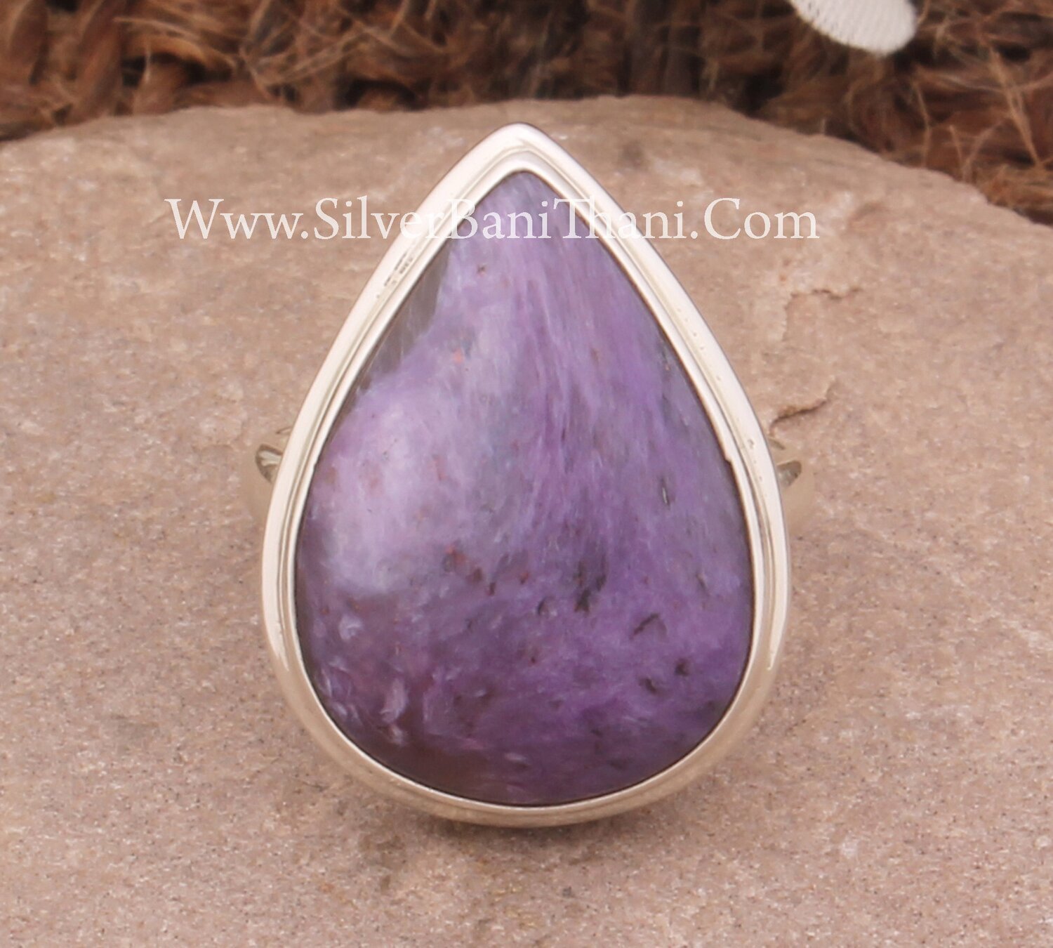 Natural Charoite Ring 925 Sterling Silver Ring Handmade Ring Birthday Ring Statement Ring Bohemian Ring Huge Ring Handmade Jewelry For Women