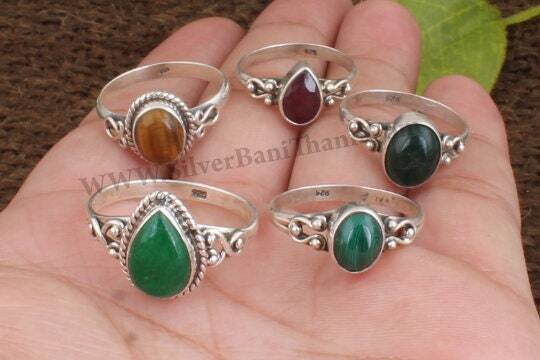 Multi Stone Silver Ring, Beautiful Design Ring, Boho Stone Ring, Mothers Day Personalized Gift Ring, Natural Gemstone Ring,Solid Silver2022