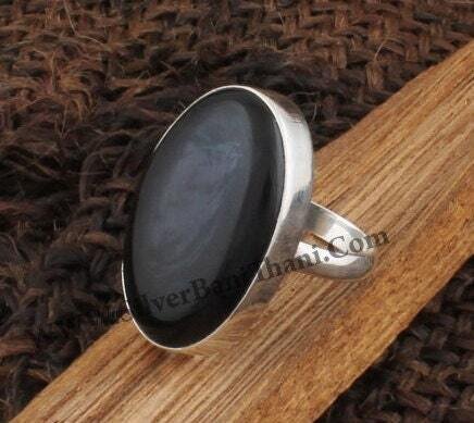 Amazing Black Onyx Silver Ring | 925 Sterling Solid Silver Ring | Smooth Oval Shape Gemstone Ring | Everyday Jewelry | Christmas Gift | Gift For Her