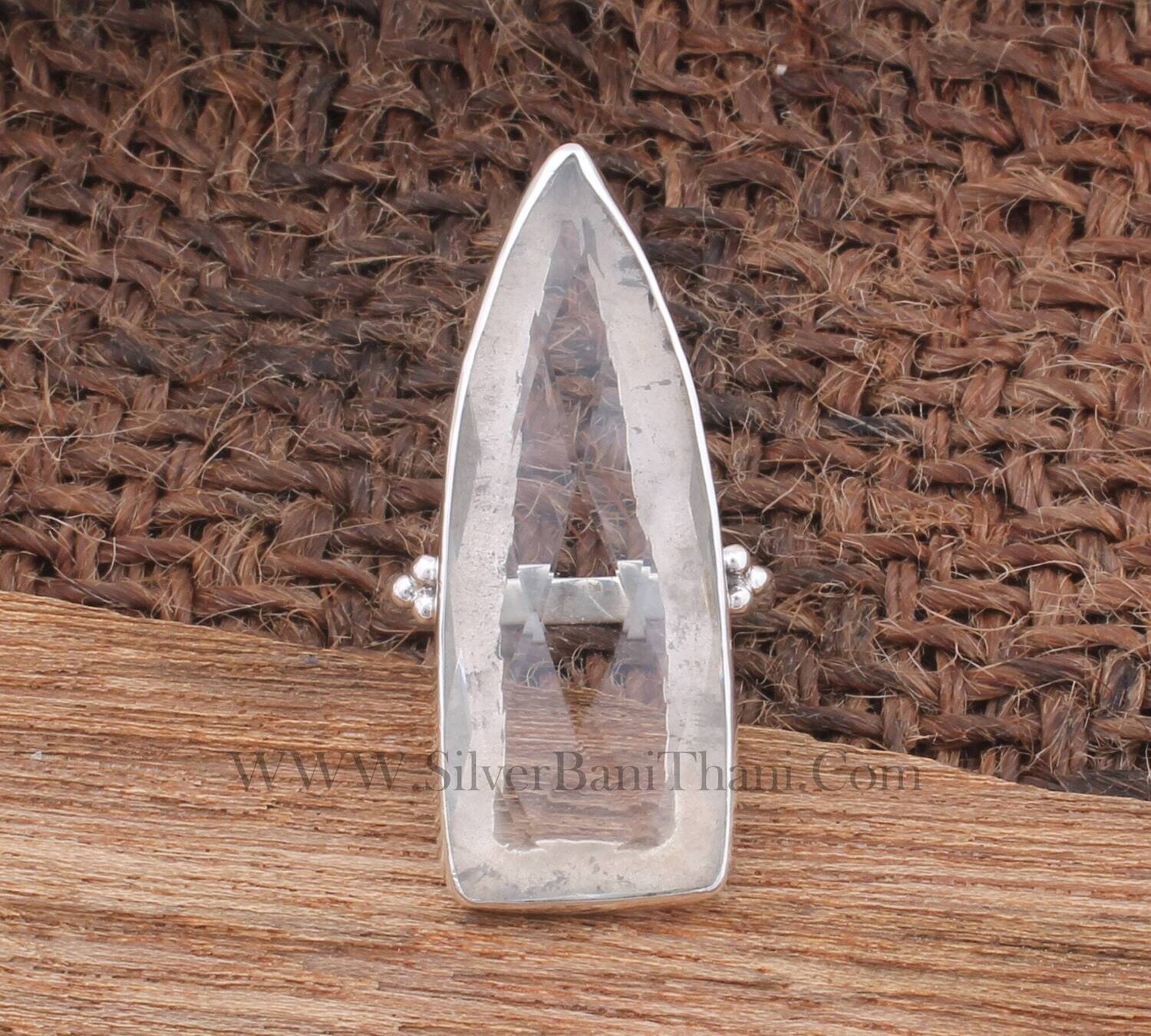 Crystal Ring - Transparency Stone Ring - 925 Sterling Solid Silver Ring - Handmade Silver Ring - Gemstone Jewelry - Gemstone Ring - Birthday