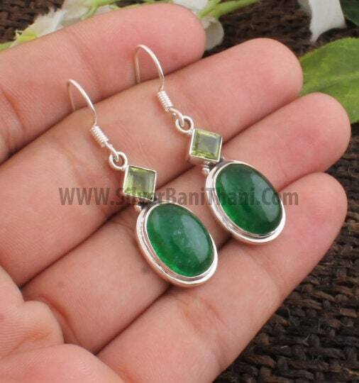 Two Stone Earring-925 Sterling Silver Earring-Adorable Jewelry-Gemstone Earring-Beautiful Gift For Her Mother And Sister-Gift For Her Etsy