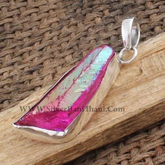 Amazing Druzy Gemstone Pendant-Rough Stone Pendant-925 Sterling Silver Pendant-Handmade Design Pendant-Gift Item Pendant-Boho Jewelry-Gifts