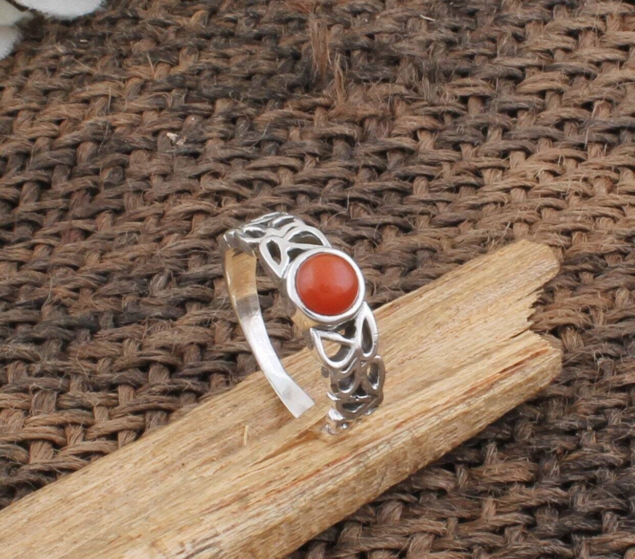 Red Onyx Ring-Statement Ring-Designer Silver Ring-Rare Gemstone Jewelry-Fashionable Ring-Solid Silver Ring-Christmas Gift-Sale Ring
