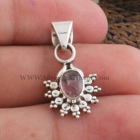 Tourmaline Gemstone Silver Pendant | Solid 925 Sterling Silver Oval Shape Gemstone Pendant | Designer Handmade Women Jewelry | Gift For Her