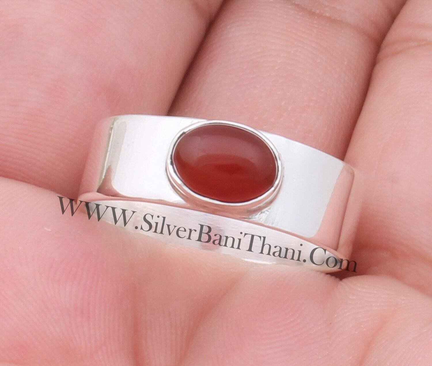 Red Onyx Band Ring Solid 925 Sterling Silver Ring For Women Onyx Band Ring Handmade Oval Solid Silver Fancy Band Ring Silver Band Ring Gifts