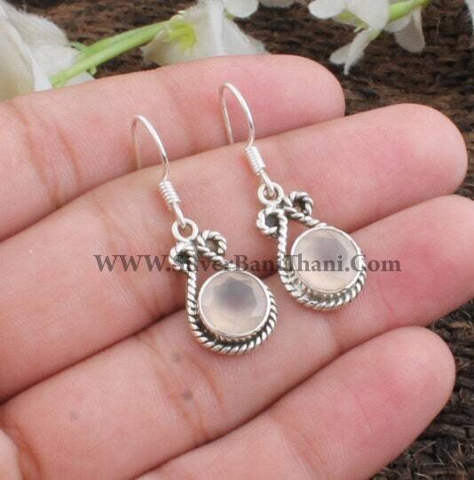 Rose Quartz Earring-Oval Cut Stone Earring-Beautiful Jewelry Item-Pink Stone Earring-925 Sterling Silver Earring-Gift For Her Etsy Cyber2022