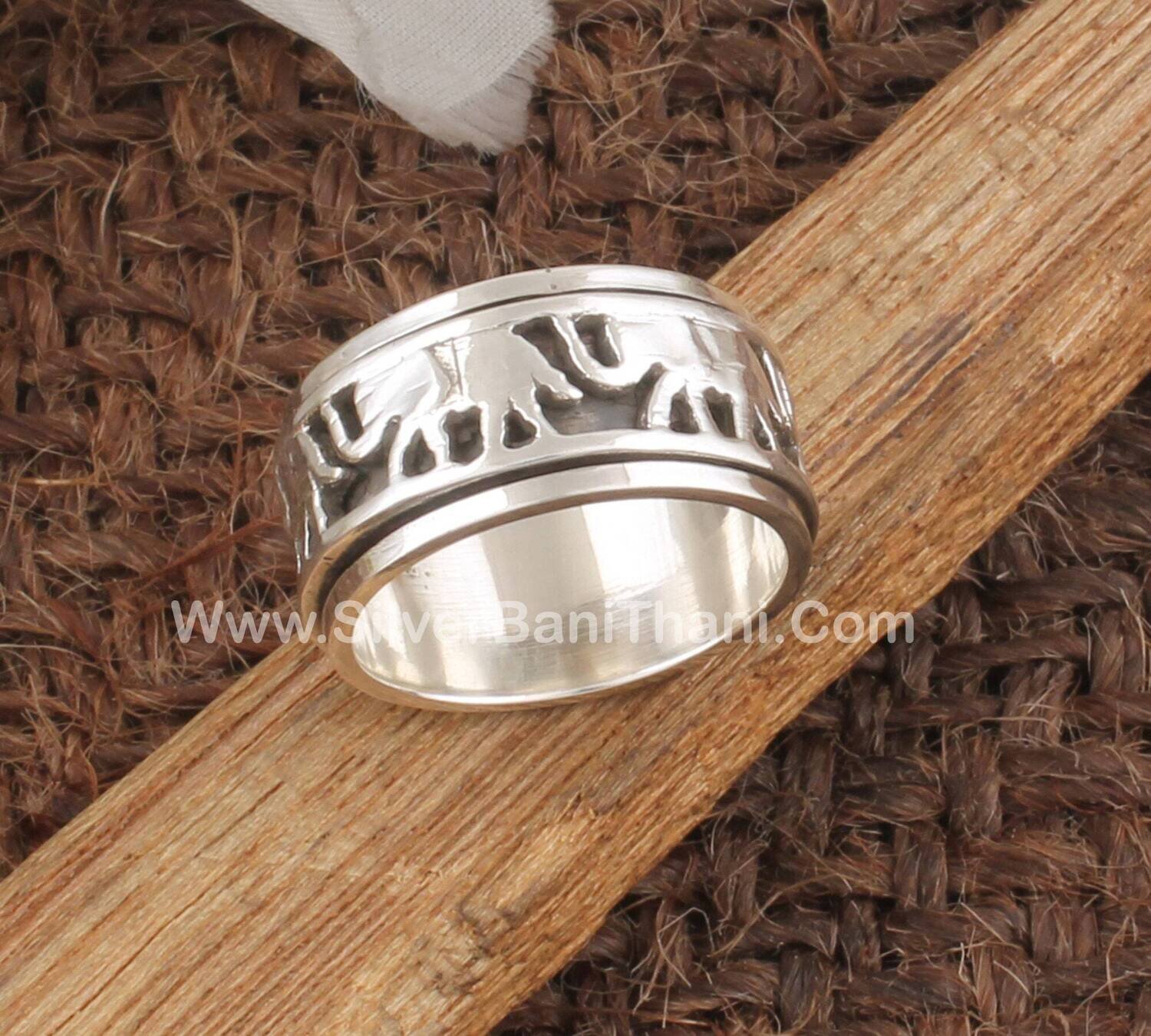 925 Sterling Silver Spinner Ring - Elephants Design Spinner Band Ring - Handmade Silver Ring - Elephants Spinner Ring - Women Gift Jewelry