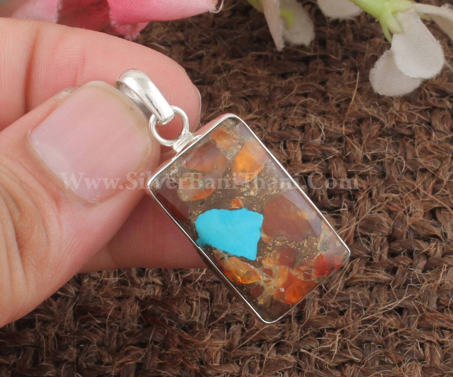 Red Garnet Gemstone Necklace Pendant | 925 Sterling Silver Five Stone Pendant l Handmade Women Wedding Jewelry For Women Gift Idea