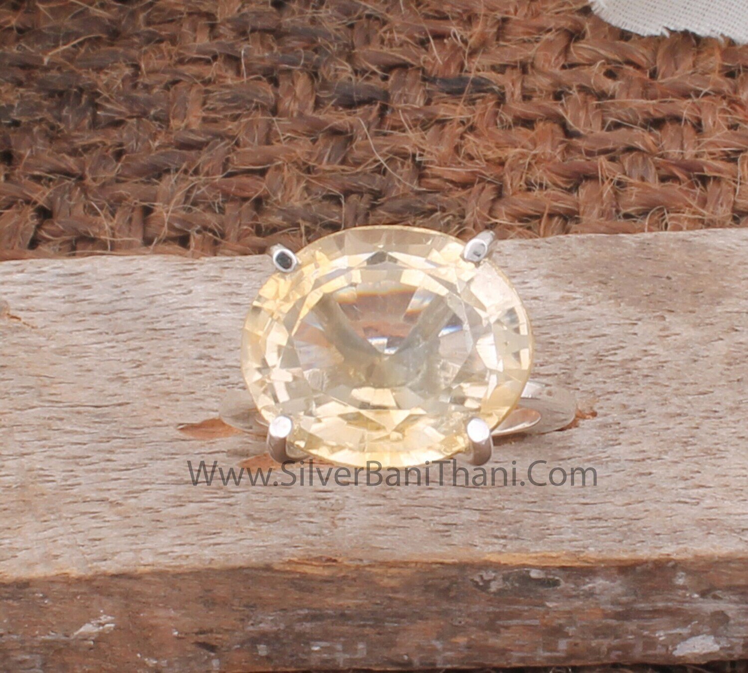 Prong Set Citrine Quartz Solid 925 Sterling Silver Ring For Women | Handmade Oval Cut Solid Silver Ring For Wedding Anniversary Gifts Idea