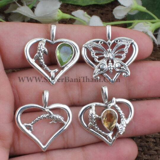 Heart Pendants*Antique Silver Pendant*925 Sterling Solid Silver Pendants*Lover Gift Pendants*Dolphin Fish Pendants*Butterfly Pendants2022