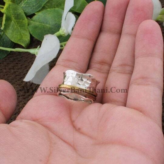 Spinner Ring, Three Tone Band Ring, Handmade Band Ring,  Spinner Ring, Antique Silver Band Ring, 925 Sterling Silver Ring Thumb Ring2022Etsy