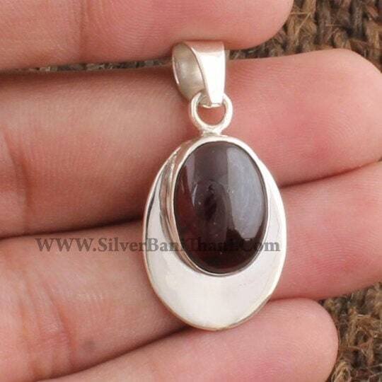 Red Garnet Pendant-925 Sterling Solid Silver Pendant-Semi Precious Red Stone Pendant-Best Gift Item For Women's-Adorable Jewelry-Etsy Cyber