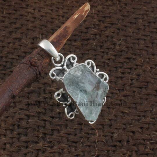 Aquamarine Pendant 925 Sterling Solid Silver Rough Pendant, Aquamarine Rough One of kind Pendant, Raw Pendant, Boho Rough Pendant Raw2022