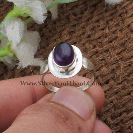 Amethyst Ring*Handmade Ring*925 Sterling Silver Ring*Engagement Ring* Amethyst Top Quality Semi Precious Stone Ring Gift For Her2022