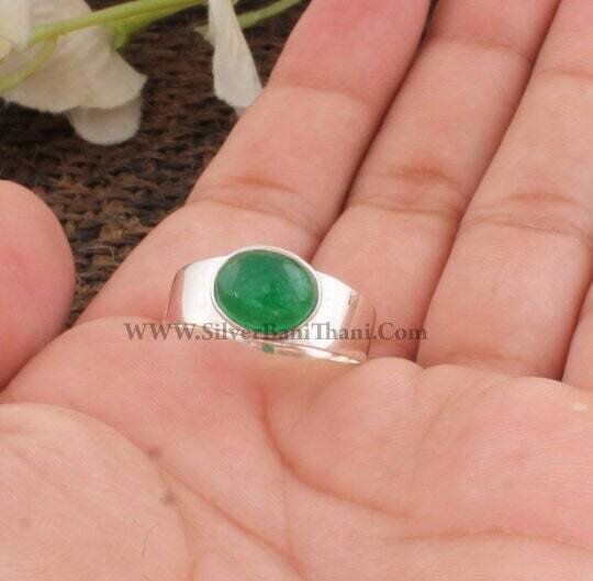 Lovely Green Jade Gemstone Ring-Simple Silver Ring-Oval Stone Cabochon Ring-Solid Silver Ring-Women's Gift item Ring-Gift For Her Etsy Cyber