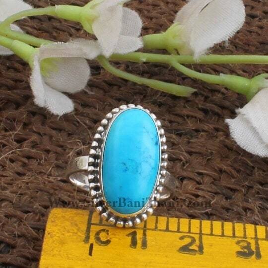 Turquoise Gemstone Ring, Semi Precious Oval  Stone Cabochon Ring, Handmade Design Silver Ring, Anniversary And Engagement Ring,2022Etsy