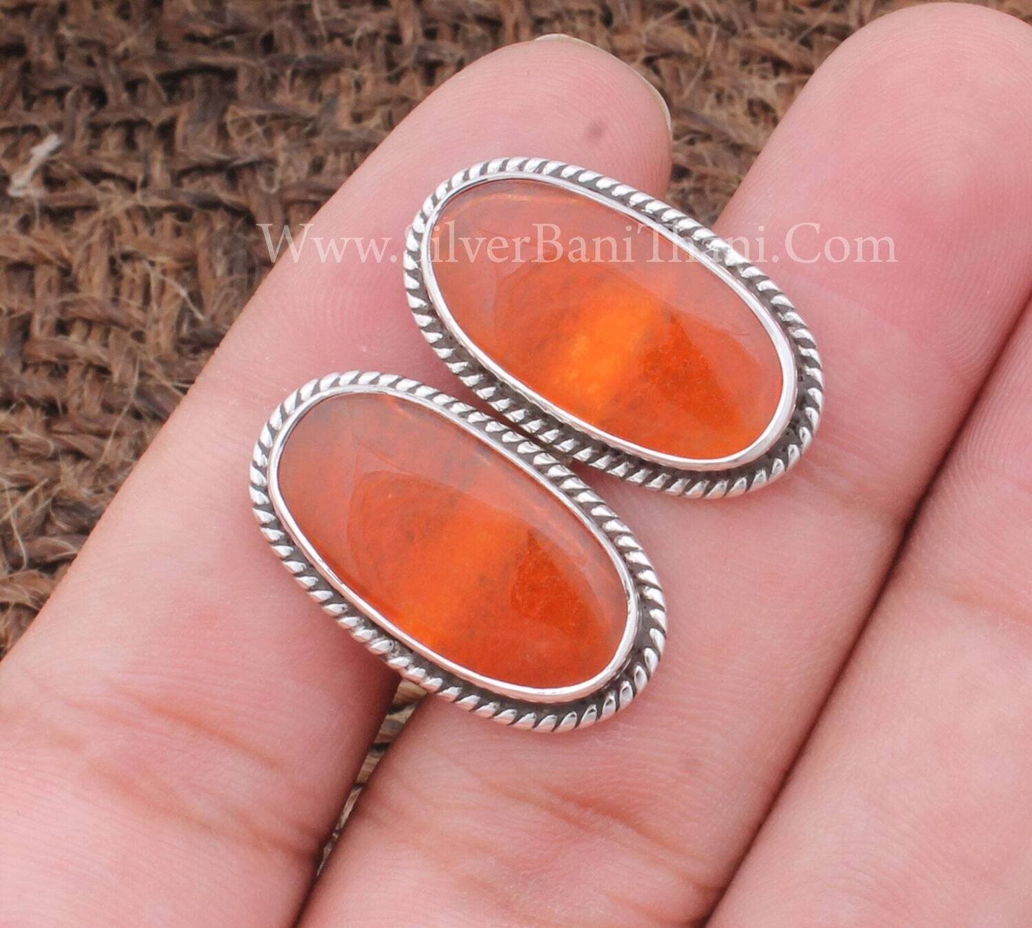 Men's Carnelian Jade Cufflinks Jewelry Solid 925 Sterling Silver Cufflink For Men's Handmade Oval Stone Silver Jewelry Birthday Jewelry Gift