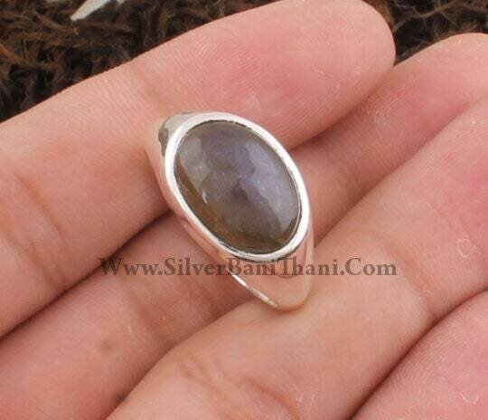 Labradorite Oval Shape Gemstone Silver Ring | 925 Sterling Solid Silver Ring | Handmade Everyday Jewelry | Women's Rings | Gift Idea