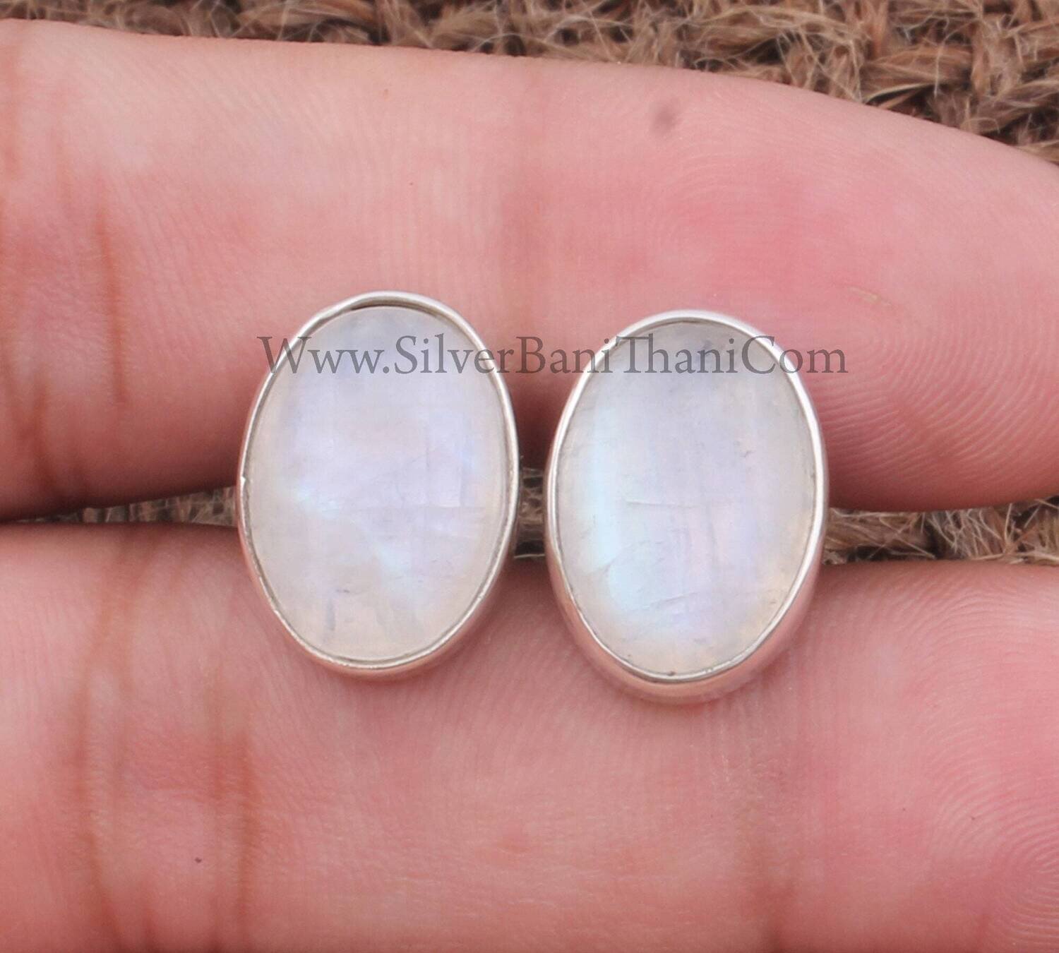 Men's Rainbow Moonstone Cufflinks Jewelry Solid 925 Sterling Silver Cufflink For Men's Handmade Oval Stone Silver Jewelry Birthday Gift