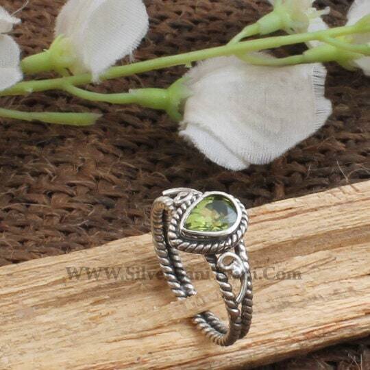 Peridot Ring-925 Sterling Silver Ring-Middle Finger Cut Stone Ring-Handmade Design Ring-Gemstone Jewelry-Daughter Gift Ring-Etsy Cyber2022