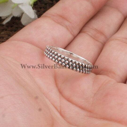 Silver Ring - Antique Silver Band Ring - Handmade Design Ring - 925 Sterling Solid Silver Ring - Boho Ring - Thumb Ring - Unique Gift Item