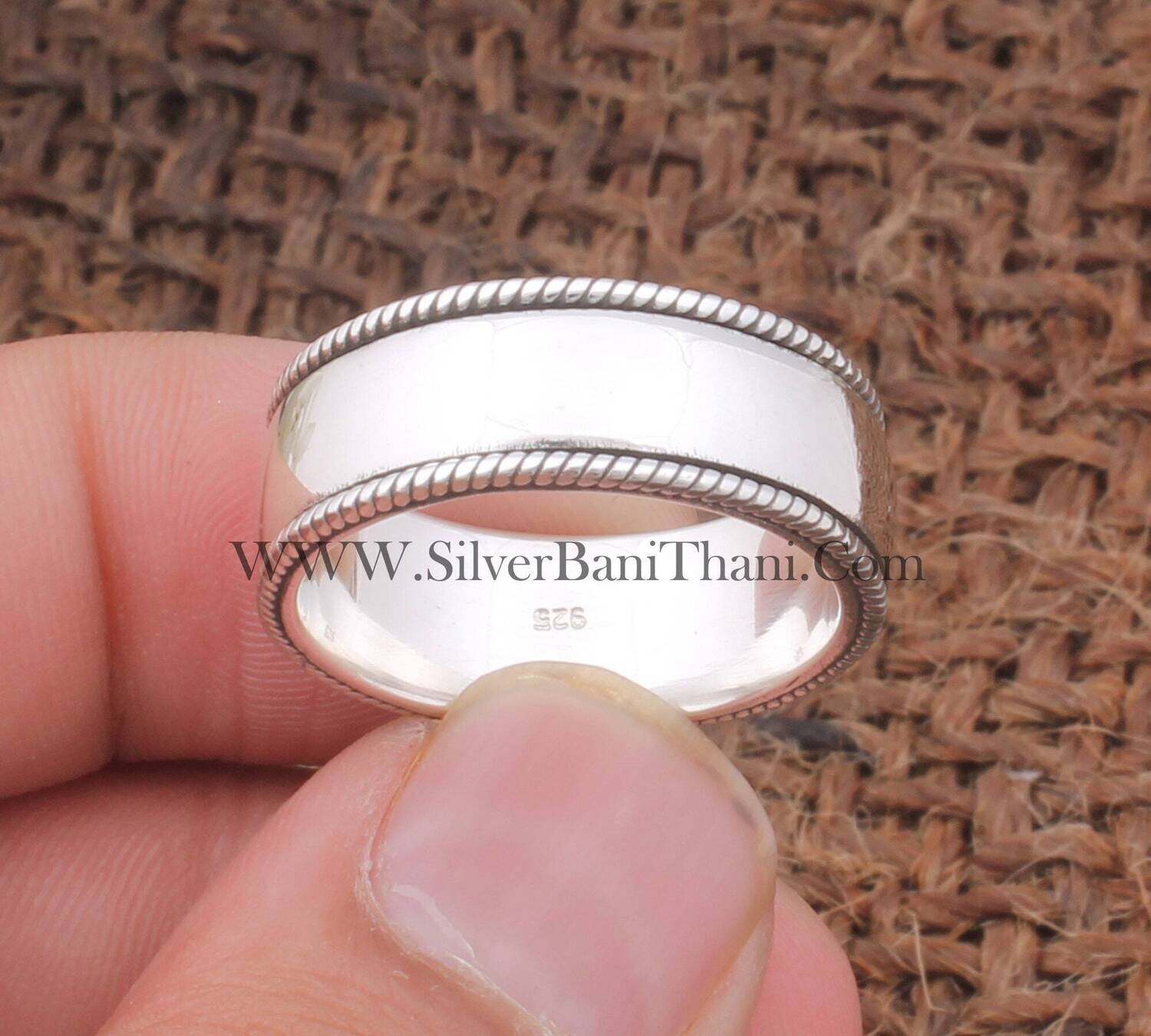 Plain Dome Solid 925 Sterling Silver Anxiety Spinner Ring For Women, Handmade Silver Twisted Wire Simple Fidget Ring Gifts For Her Birthday