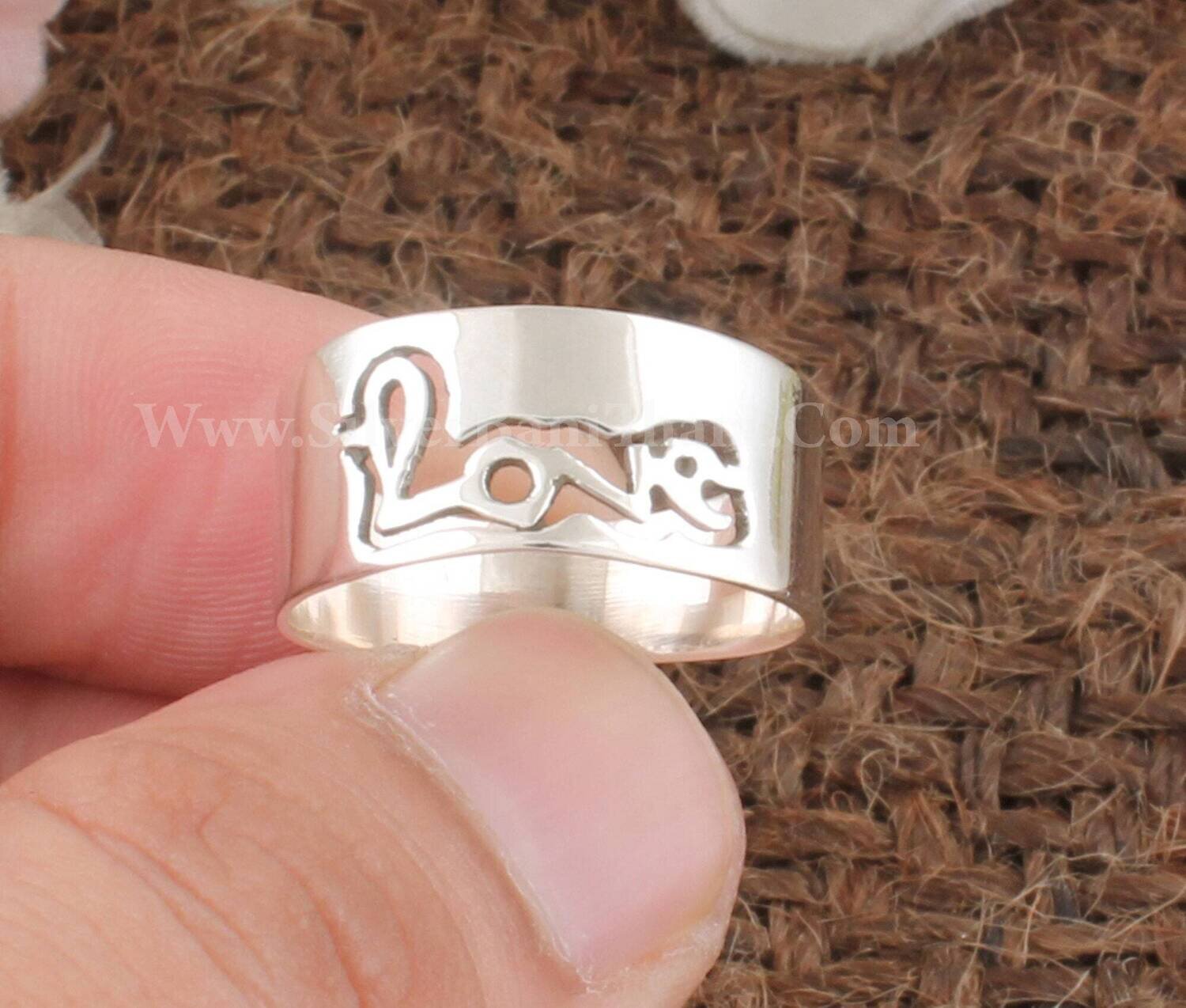 Love Ring | 925 Sterling Silver Ring | Love Script Ring | Love Jewelry | Women Wedding Jewelry Ring | Silver Ring | Present For Women Gift