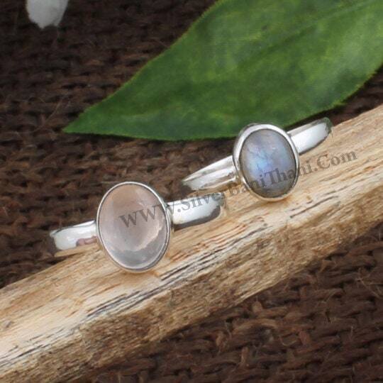 Oval Ring-Gemstone Ring-925 Sterling Solid Silver Ring-Boho Solid Silver Ring-Engagement Ring-Multi Semi Precious Stone Ring Gift For Girl