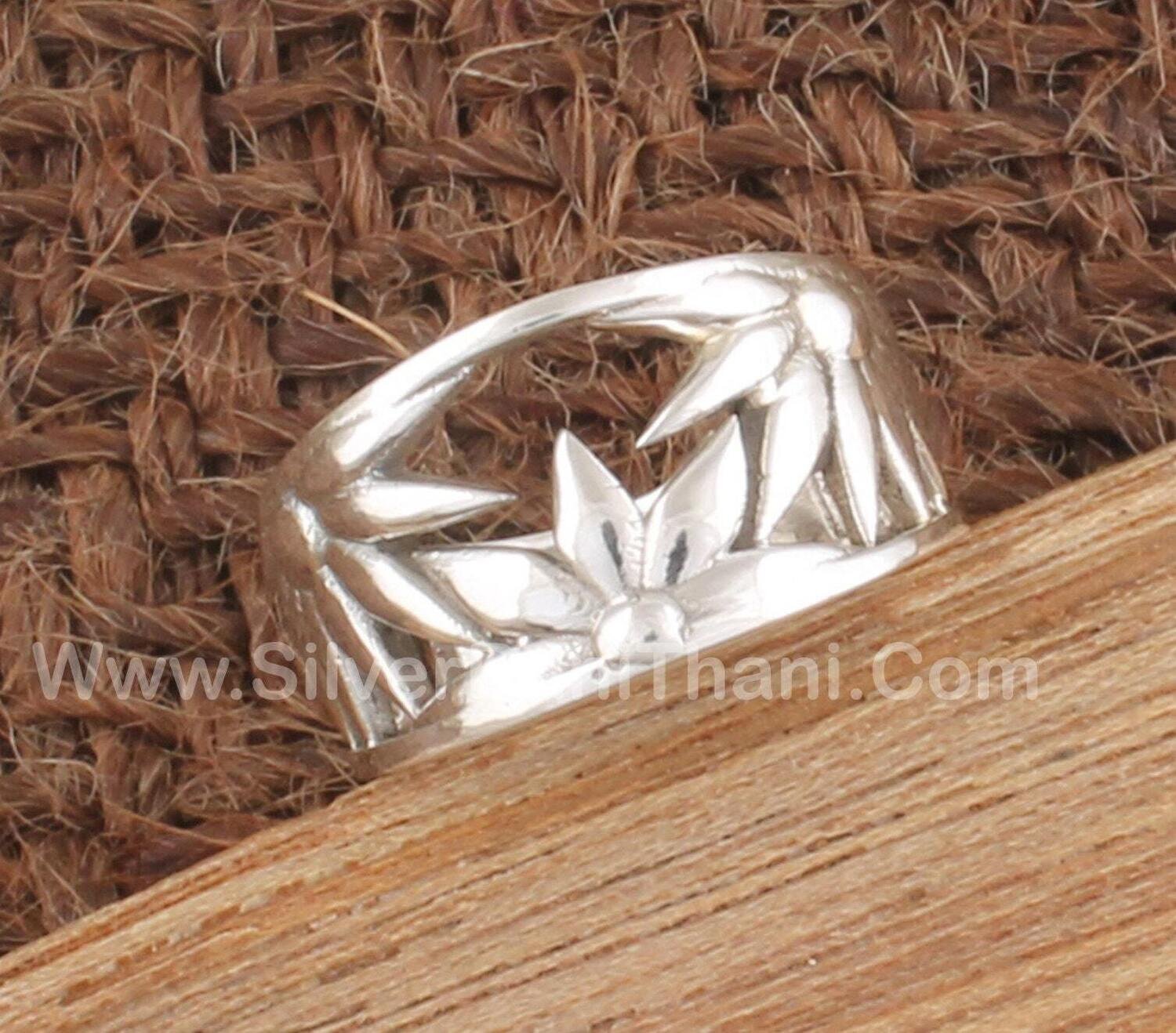 Silver Ring | Solid 925 Sterling Silver Band Ring | Handmade Flower Silver Band Ring | Thumb Worry Ring | Gift For Her2022Etsy#Mother's Day