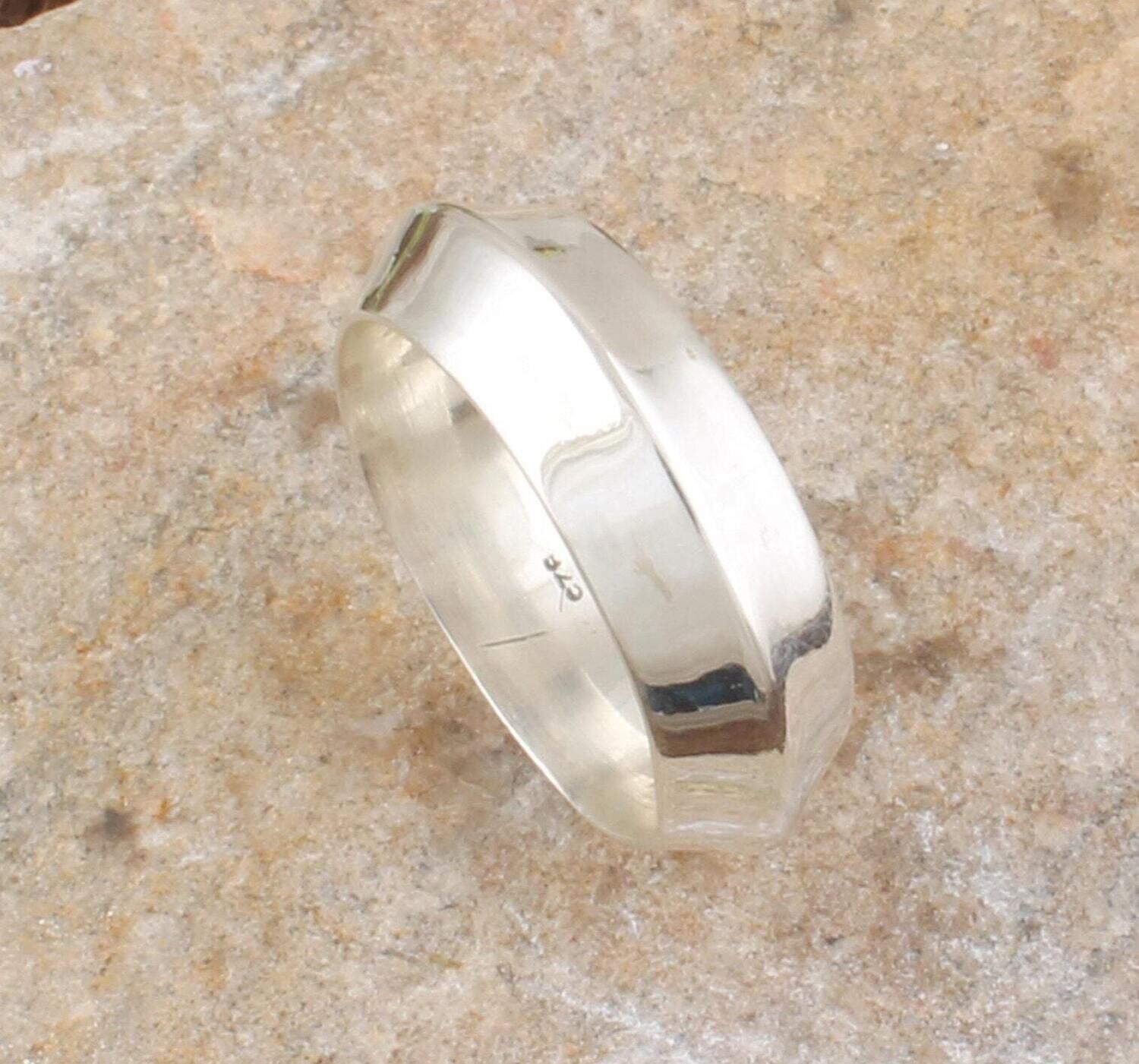 Plain Handmade Silver Band Ring | Solid 925 Sterling Silver Plain Band Ring | Women Wedding Jewelry Ring | Silver Band Ring Present For Her