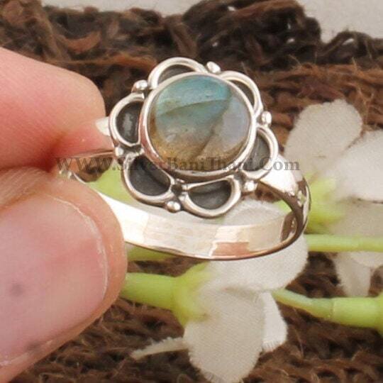Labradorite Ring-925 Sterling Silver Ring-Floral Design Silver Ring-Cabochon Stone Ring-Gemstone Jewelry-Wedding Ring-Boho Ring-Modern-Etsy