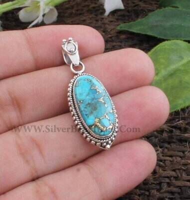 Top Quality Composite Turquoise Pendant-Designer Silver Pendant-Semi Precious Oval Stone Pendant-Blue Copper Turquoise Pendant-Baguette Stone Pendant Top Quality Composite Turquoise Pendant-Designer Silver Pendant-Semi Precious Oval Stone Pendant-Blue Copper Turquoise Pendant-Baguette Stone Pendant