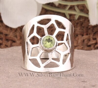 Chakra Symbol Ring | Peridot Round Stone Silver Ring | 925 Sterling Silver Flower Design Ring | Filigree Women Silver Jewelry For Weddings Gifts Idea Chakra Symbol Ring | Peridot Round Stone Silver Ring | 925 Sterling Silver Flower Design Ring | Filigree Women Silver Jewelry For Weddings Gifts Idea