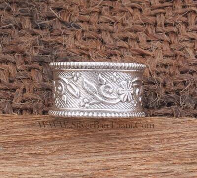 925 Sterling Silver Hand Carved Leaves Band Ring | Designer Handmade Antiqued Silver Band Ring | Women Jewelry Ring | Birthday Gift Jewelry