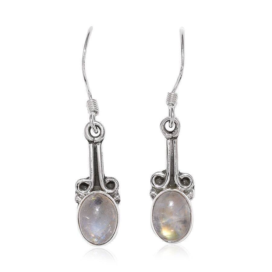 Rainbow Moonstone AAA+Quality Gemstone Earring 925-Adjustable Silver Earring,Antique Silver Earring, Sterling Earring Etsy Cyber -2021