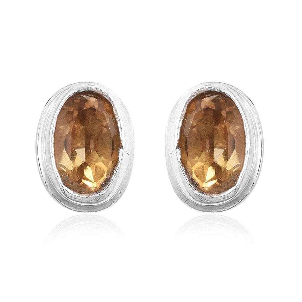 Charm Earring 925-Sterling Solid Silver Earring With Natural Citrine Gemstone Earring Cut &amp; Faceted Stone Boho Earring Gift For You !