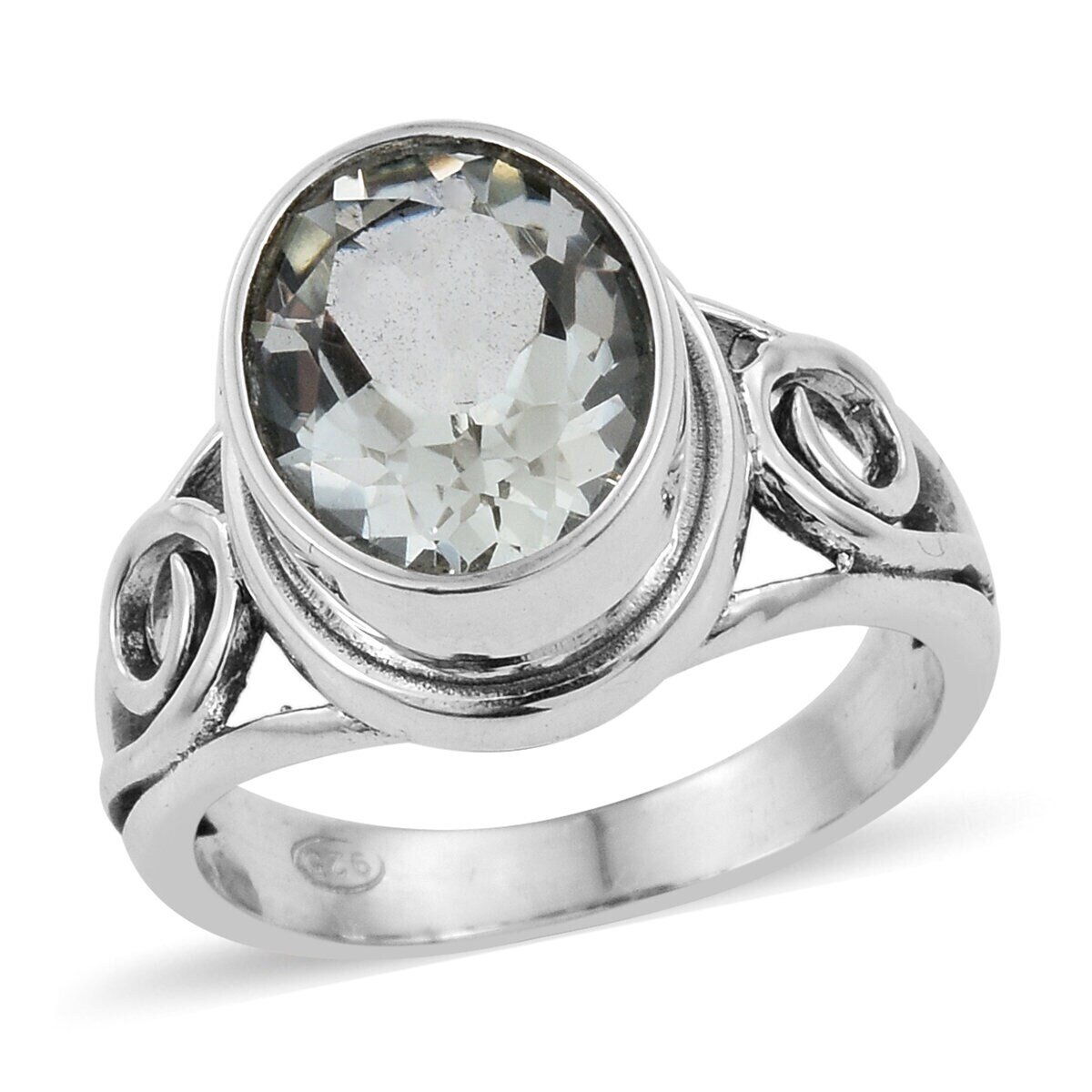 Natural Green Amethyst Gemstone Ring Oval Stone Boho Ring 925-Sterling Solid Silver Ring,Middle Finger Ring Etsy Cyber Valentine's Day Gift