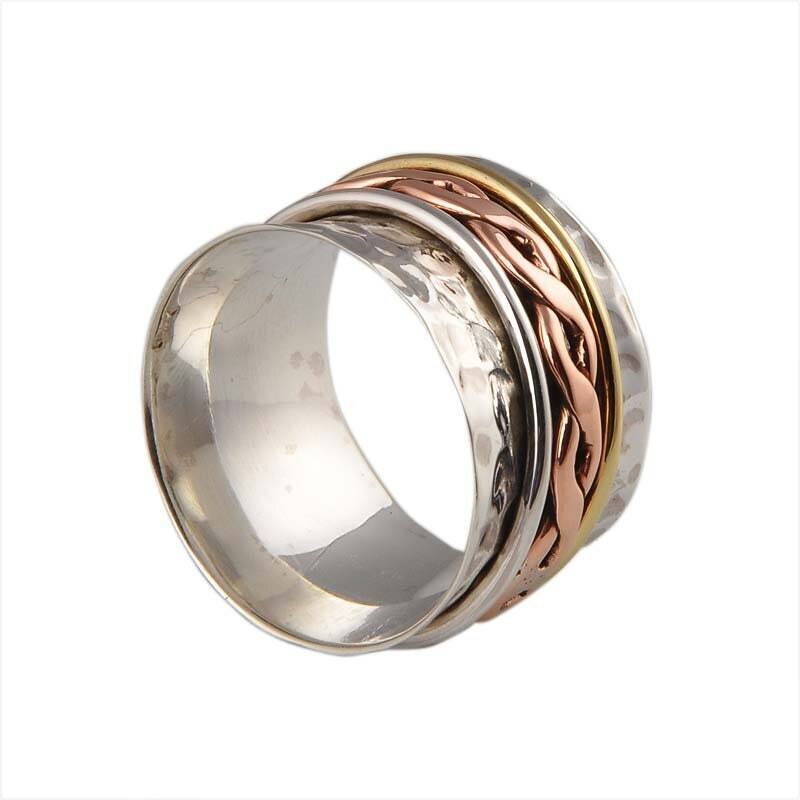 Big Size 925 Sterling Silver Ring (SPINNER RING)- -Meditation Ring- Silver Spinner Ring-925 Sterling Silver thumb Ring-Silver Band Ring
