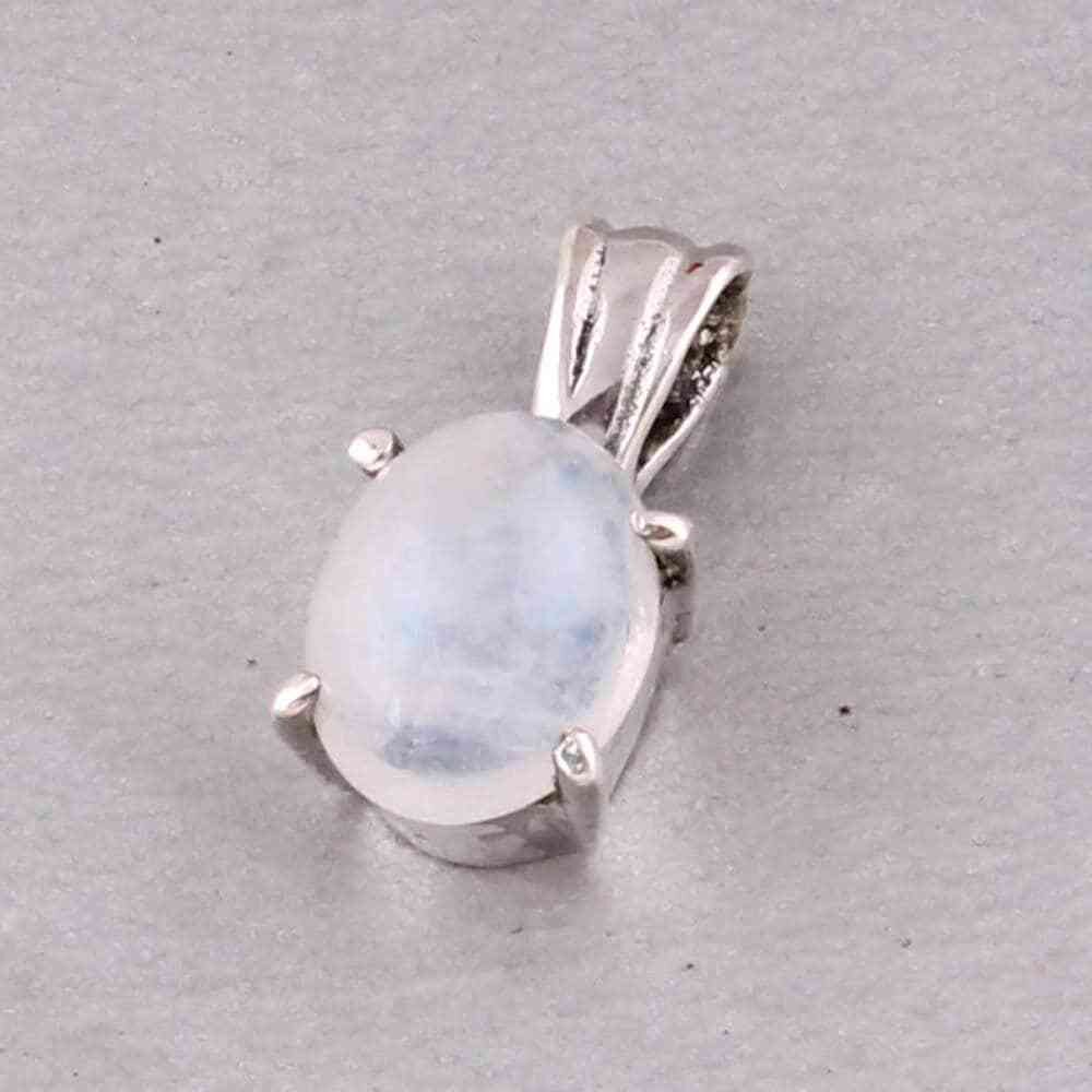 Prong Set 925 Sterling Silver Rainbow Moonstone Gemstone Necklace Pendent For Women Wedding Anniversary Gifts IdeaBirthstone