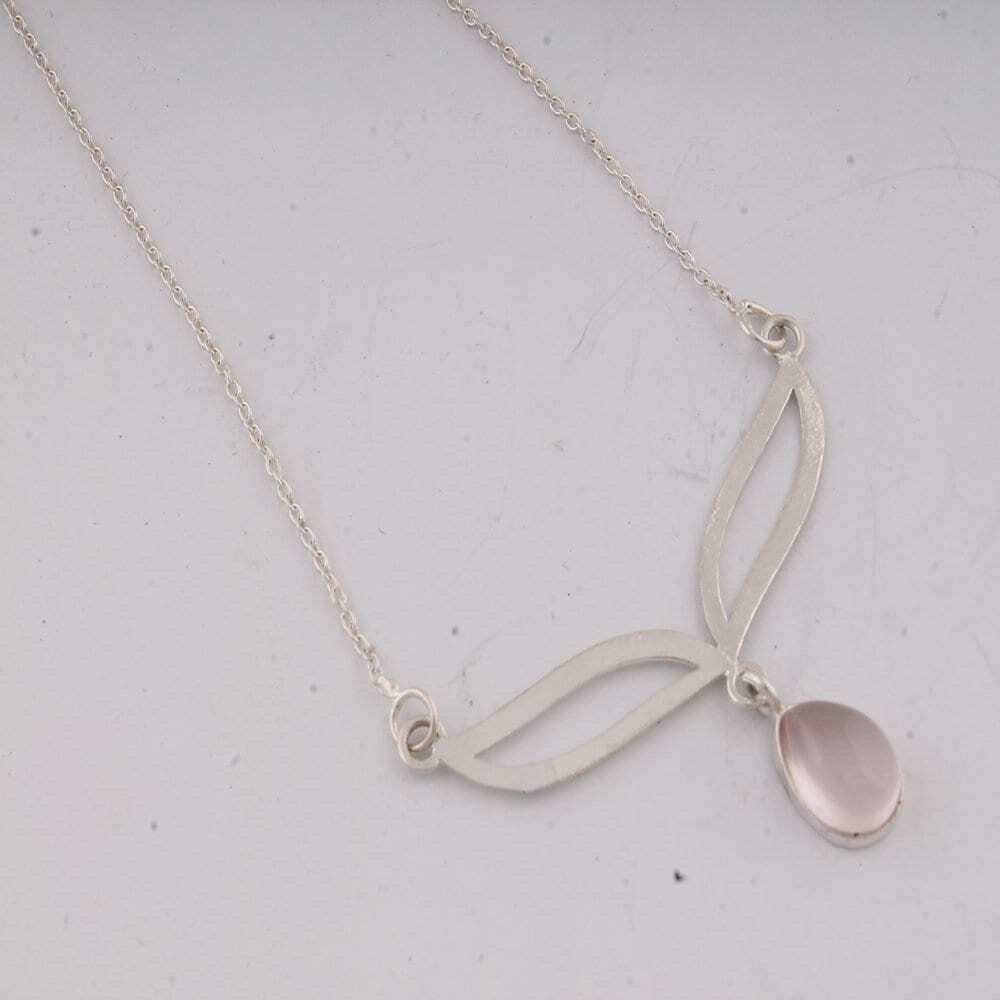 Natural Amazing Rose Quartz Gemstone Necklace, Cabochon Stone Designer Earrings, Handmade Jewelry Earrings Gifts For Her, Christmas Gifts