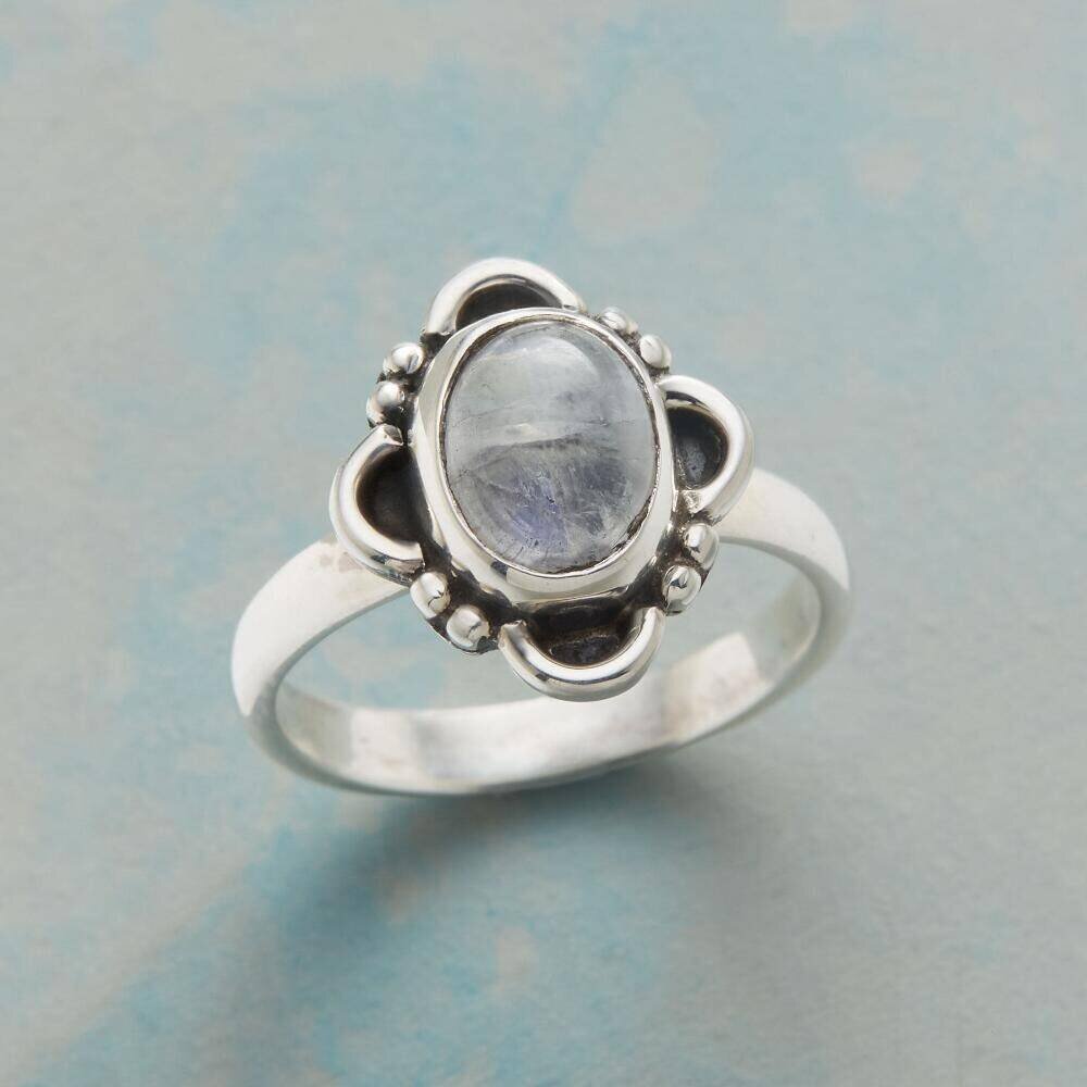 Natural Beautiful Rainbow Moonstone AAA+Quality Gemstone Handcrafted Fire Stone Boho Ring,Simple Ring Gift For You ! Ring Finger Ring