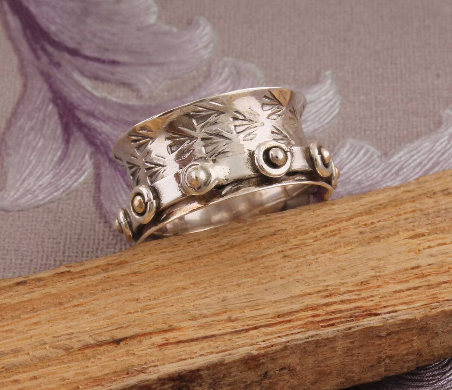 Big Size 925 Sterling Silver Ring (SPINNER RING)- Silver Spinner Ring-925 Sterling Silver thumb Ring-Silver Band RingCyber2021Birthstone